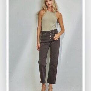 New Mica Classic Vintage Mineral Washed Black Straight Leg Women's Jeans.